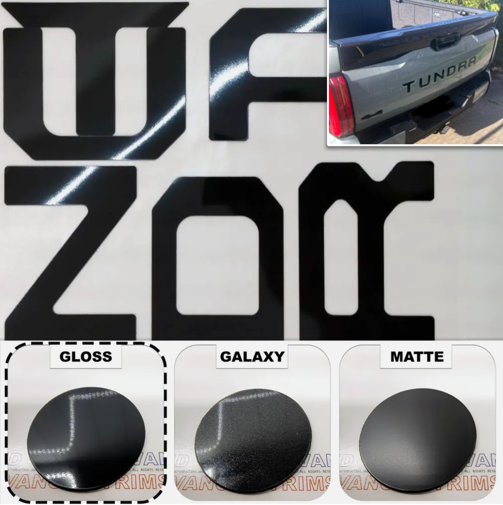 SET OF 4:Gloss Black Raised Plastic Letters Inserts Toyota Tundra 22-25 Tailgate