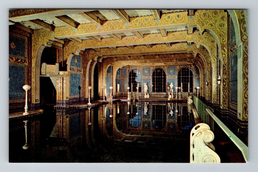 San Simeon, CA-California, Hearst Castle Roman Pool Mosaic Vintage Postcard
