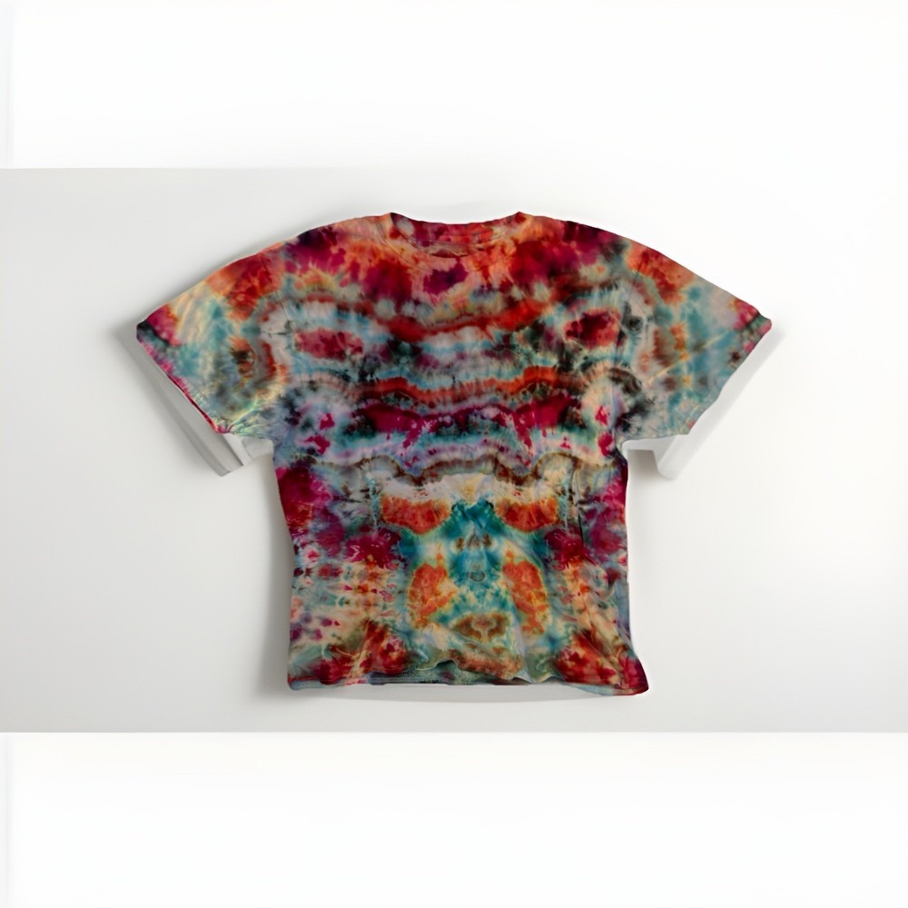 Hand Dyed Tie Dye Short Sleeve Shirt. Unisex For Men And Women. 100% Cotton