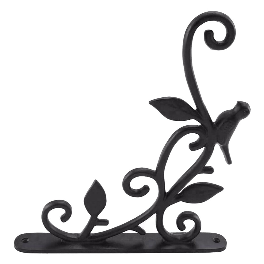 Plant Hanger Bracket Wrought Iron Flower Basket Hook Wall Mount