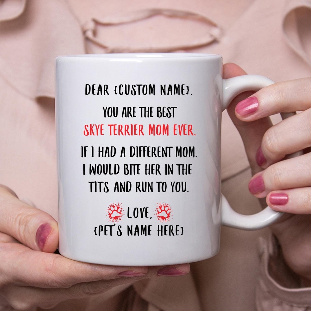 Skye Terrier Mom Gift Personalized Mothers Day Gift Mug Custom Name Gifts For