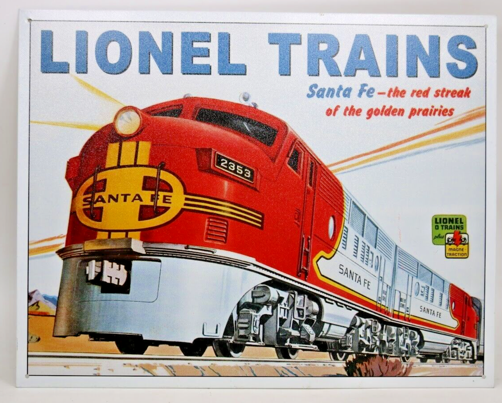 Lionel Santa fe Metal tin sign railroad model train home garage Wall decor 2284
