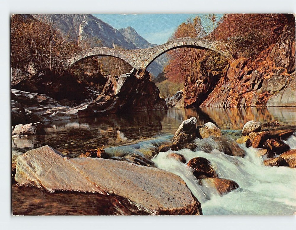 Postcard Ponte dei Salti Valle Verzasca Lavertezzo Switzerland
