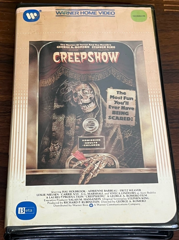 Creepshow George A Romero Beta Max Warner Home Video Horror Big Box Stephen King