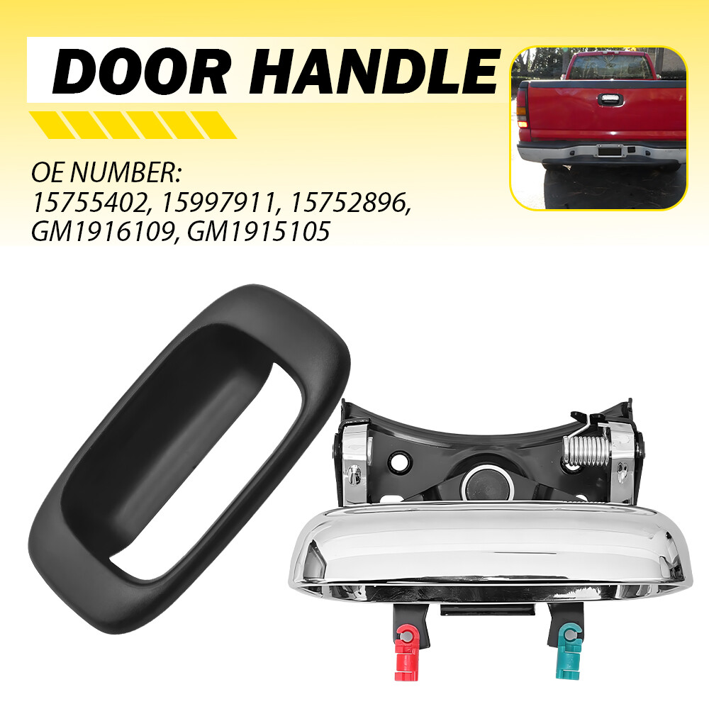 Tailgate Handle Bezel Cover Black For GMC SIERRA Chevy SILVERADO 1500 99-2007