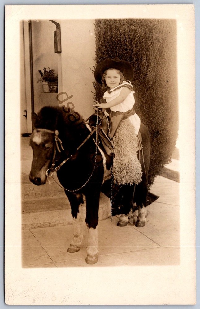 K54/ Interesting RPPC Postcard Americana c1910 Cute Cowgirl on Pony 354