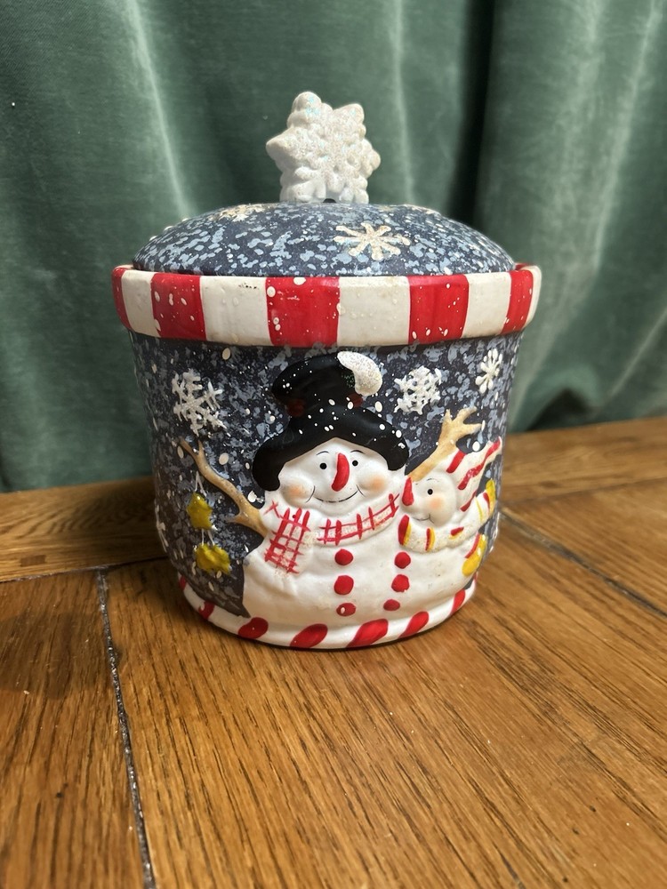Vintage Snowman Ceramic Cookie Jar