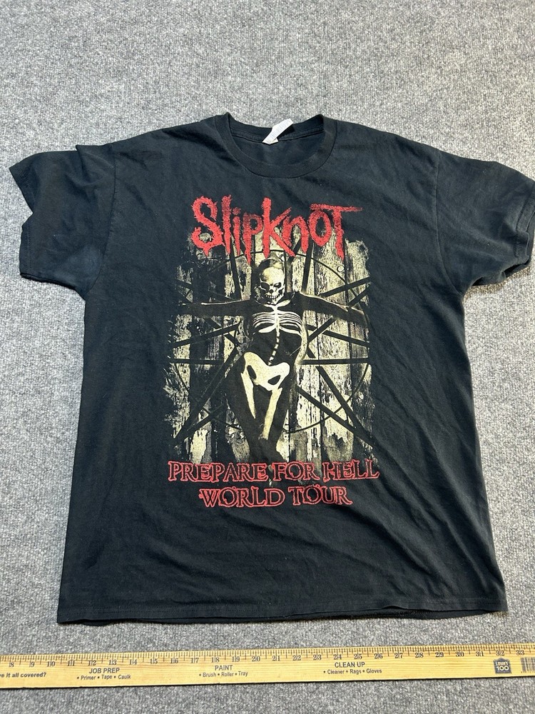 Slipknot Mens Size Large Black Prepare For Hell World Tour T Shirt