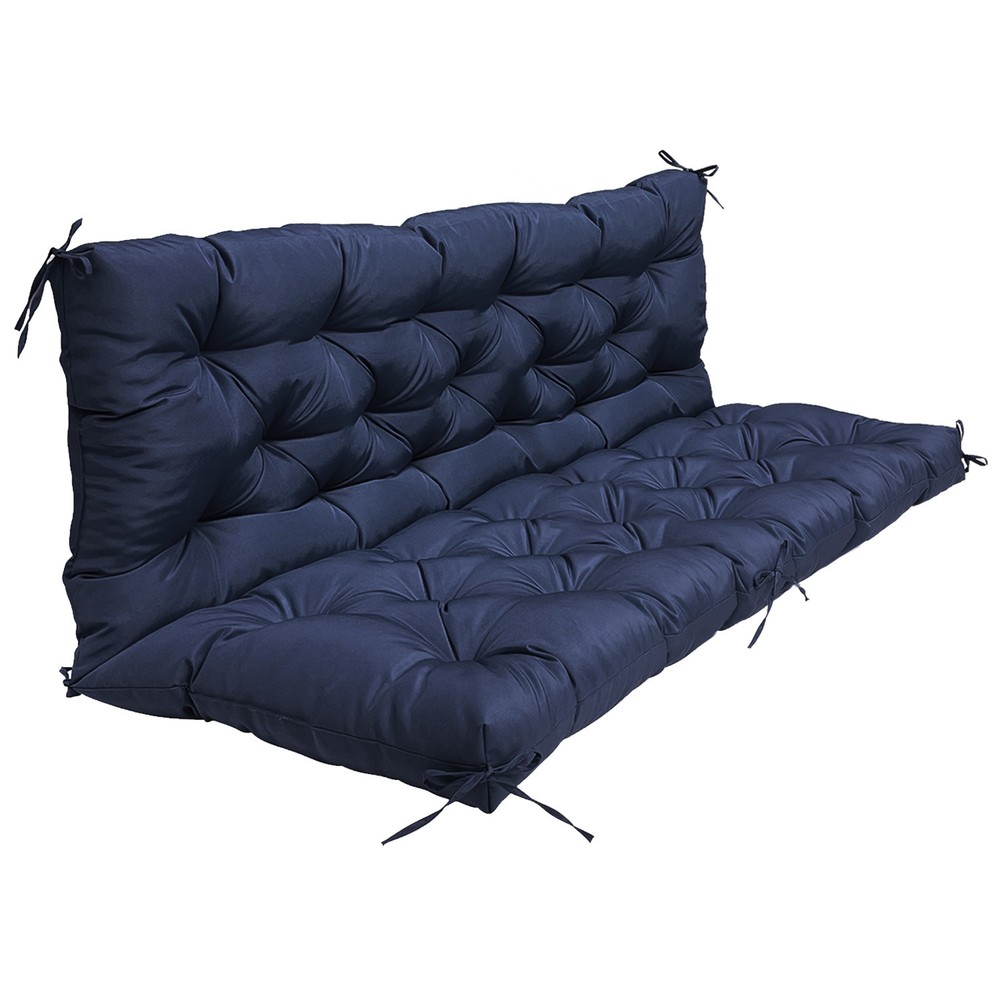 Cojines de repuesto para columpio exterior impermeable jardín reclinable respaldo azul marino