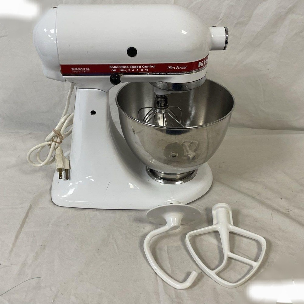 KitchenAid White Ultra Power KSM90 Mixer W/All Attachments