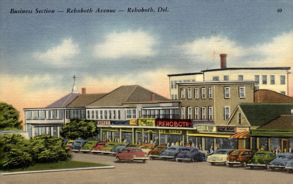 1958 Rehoboth Avenue Business Section Rehoboth Beach Delaware DE Vintage Postcar