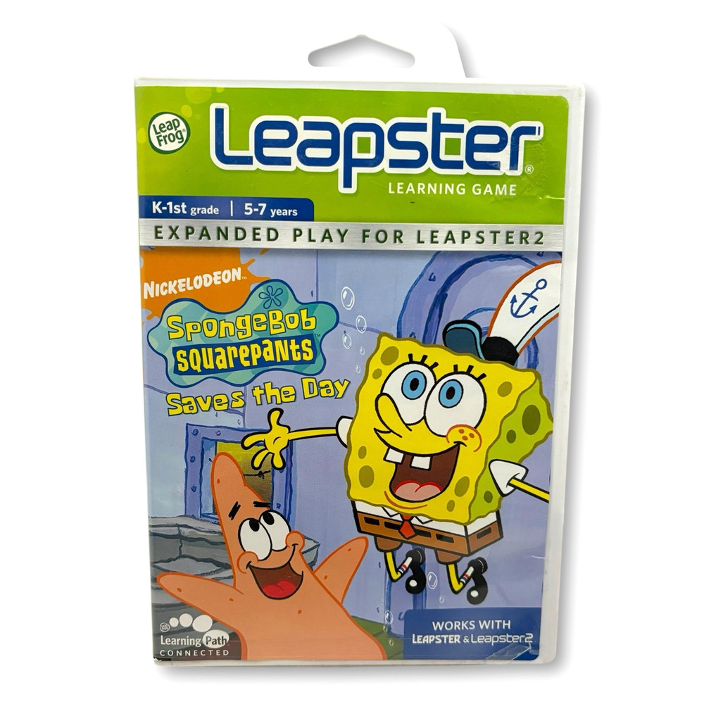 Leapster SPONGEBOB SQUAREPANTS SAVES THE DAY Game Case Cartridge Manual