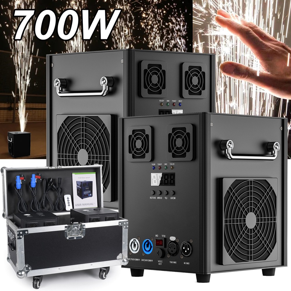 2PCS Large Cold Spark Machine 700W DMX Stage Firework Machine 6.6-9.8ft Wedding
