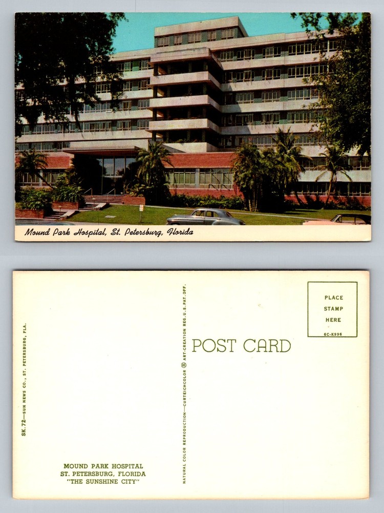 St Petersburg, FL-Florida, Mound Park Hospital Building Vintage Postcard