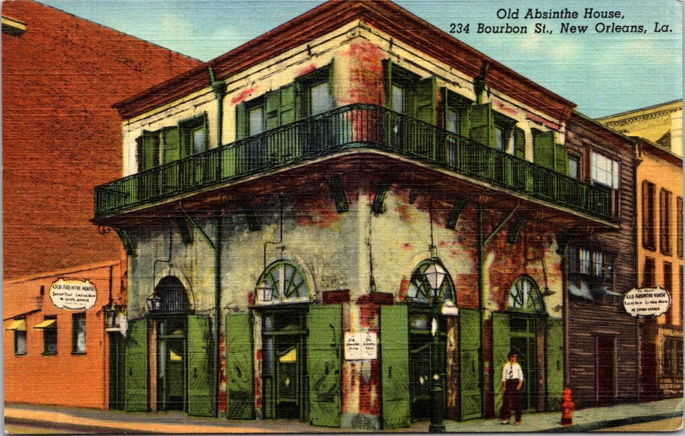 Old Absinthe House, Bourbon Street, New Orleans, Louisiana - Postcard-image