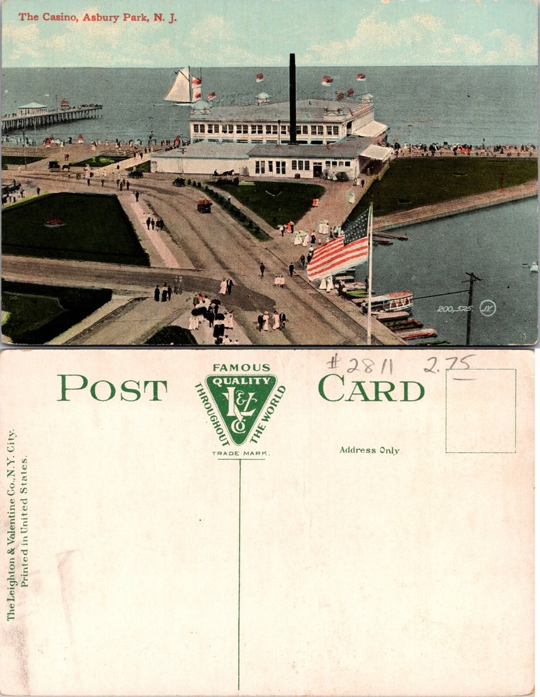 The Casino and Boardwalk Asbury Park New Jersey NJ Postcard