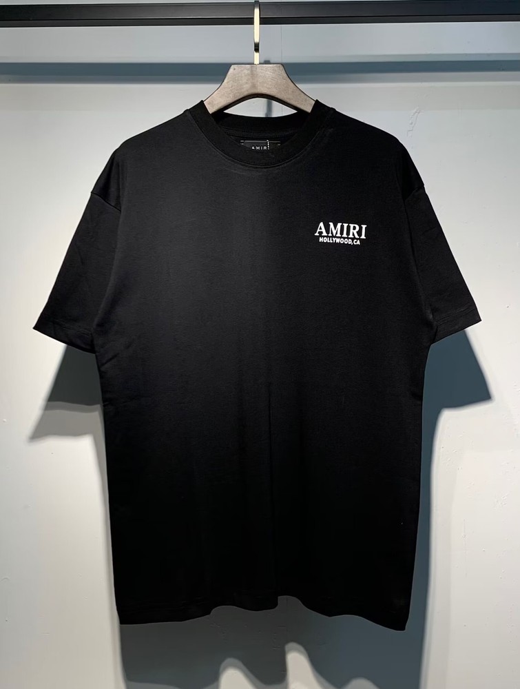 AMIRI Men's T-Shirt Black White Cotton Short Sleeve Size L