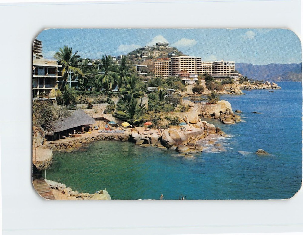 Postcard Panoramica de la Playa de Caletilla Acapulco Mexico