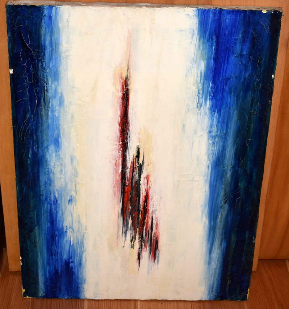 Vintage 1964 Boston Mid Century Abstract Painting Edward Cooper 20x28