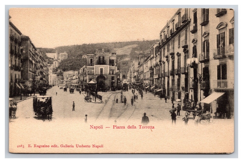Vintage Early 1900s Chiaia's Riviera Street  Napoli Italy Undivided Back RPPC