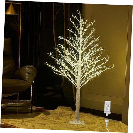 Lighted White Tree Plug in 430 LED Fairy Lights 4FT, Twig 4ft White Deluxe