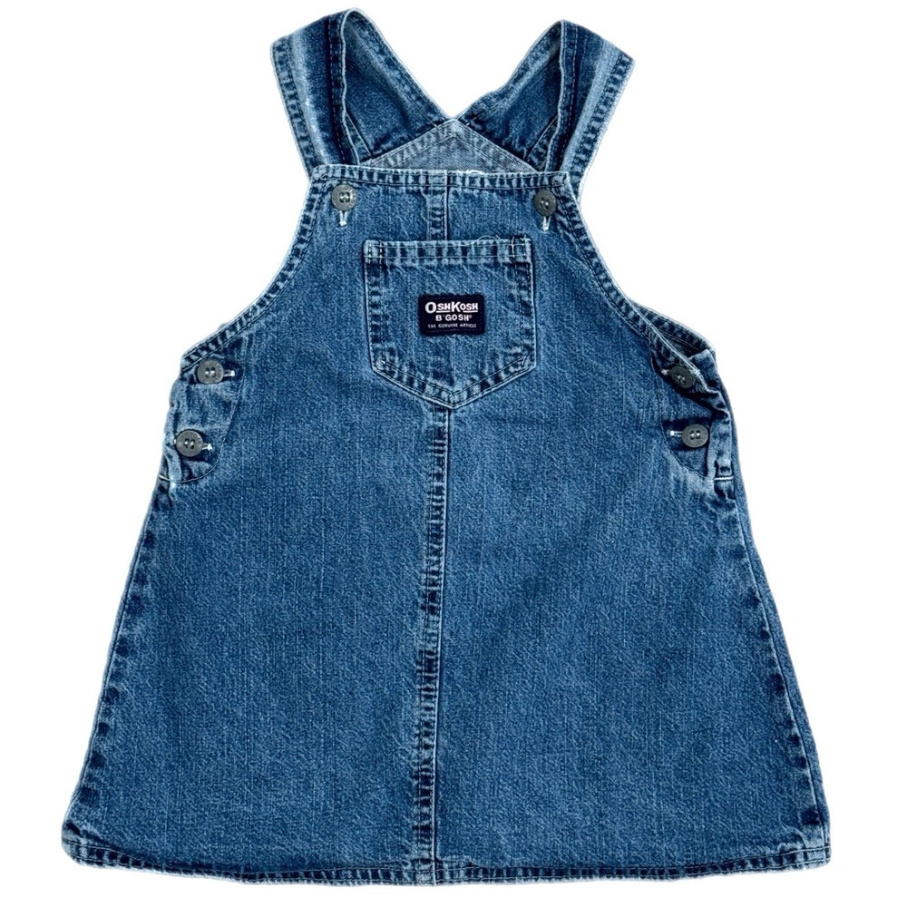 Vintage OshKosh B'gosh Denim Vestbak Jumper Dress 90's Girls 3T