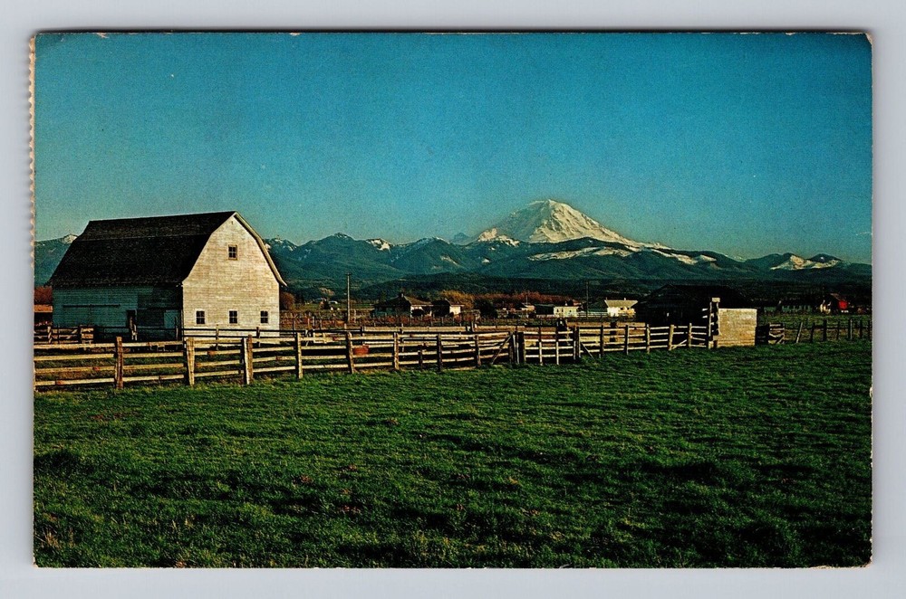 Washington WA Puyallup Valley And Mount Rainier Vintage Postcard