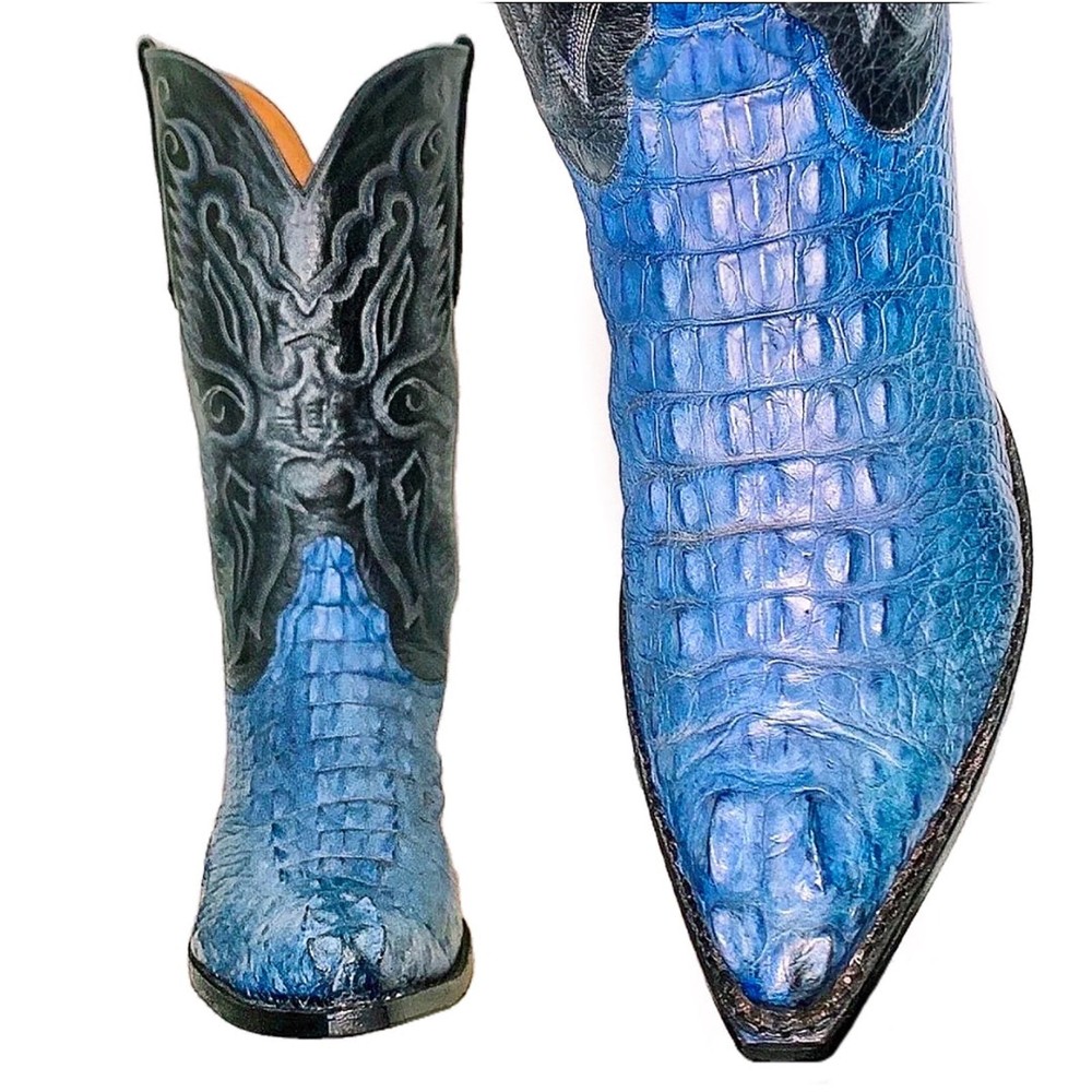 Rare Vintage AMMONS Signed Crocodile Cowboy Boots Handmade Custom Men Size 12