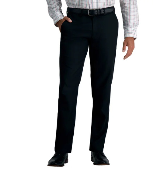 Haggar Men's Comfort Performance Straight Fit Dress Pant Black Size 36x30