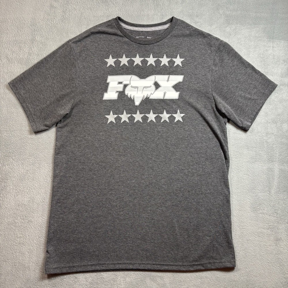 Fox Racing Break Free T-Shirt Gray Short Sleeve Men's Size Large Graphic Print