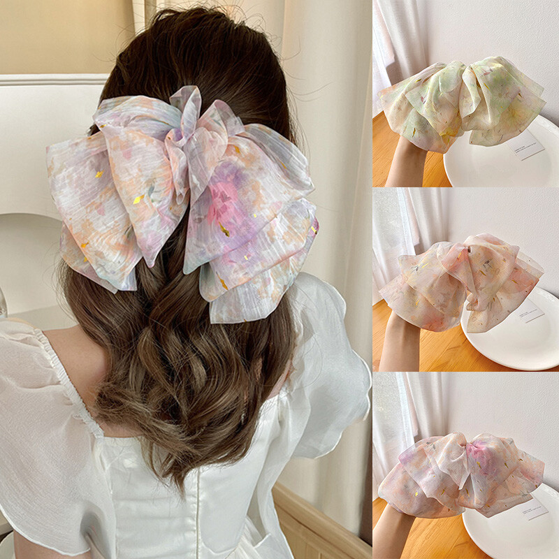 Lace Oversized Bow Flower Strong Non-Slip Shark Clip Claw Clip Hair Accessories*