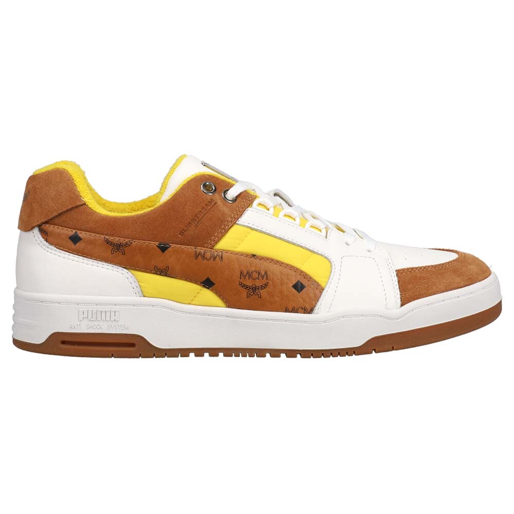 Puma Mcm X Slipstream Lo Lace Up  Mens Brown, White, Yellow Sneakers Casual Shoe