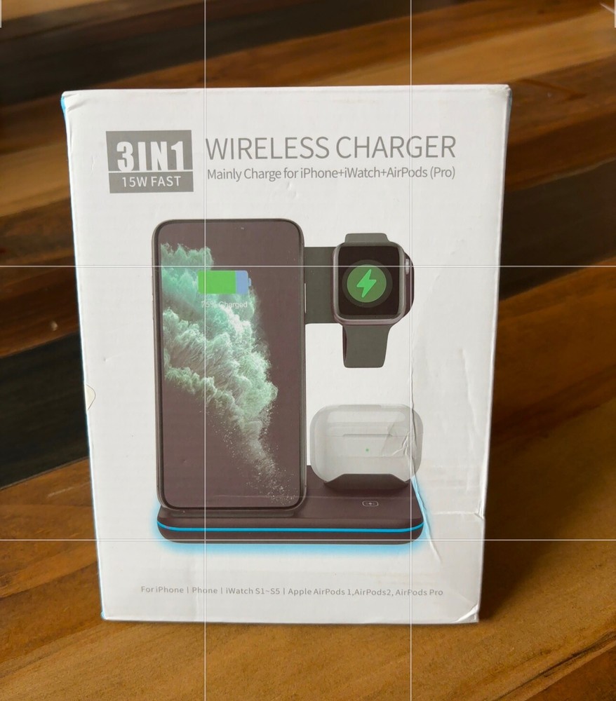 WAITIEE Wireless Charger 3 in 1 Fast Charging Station for Apple White NIB $30