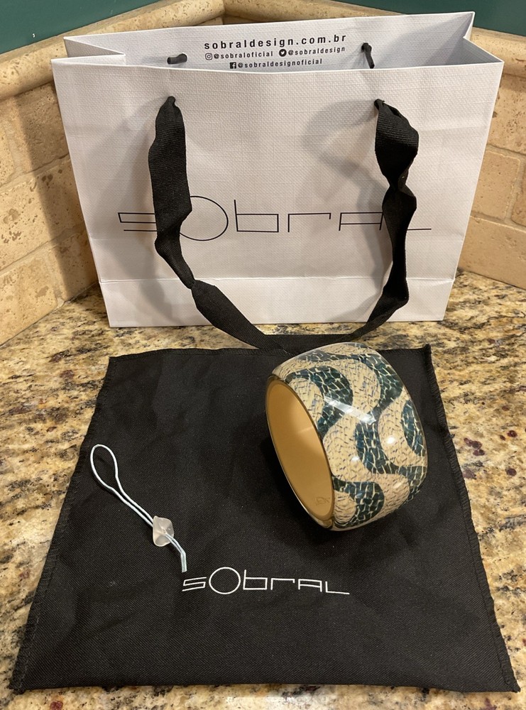 NEW Sobral RIO DE JANEIRO COPACABANA SIDEWALK WIDE Bracelet & Pouch & Bag