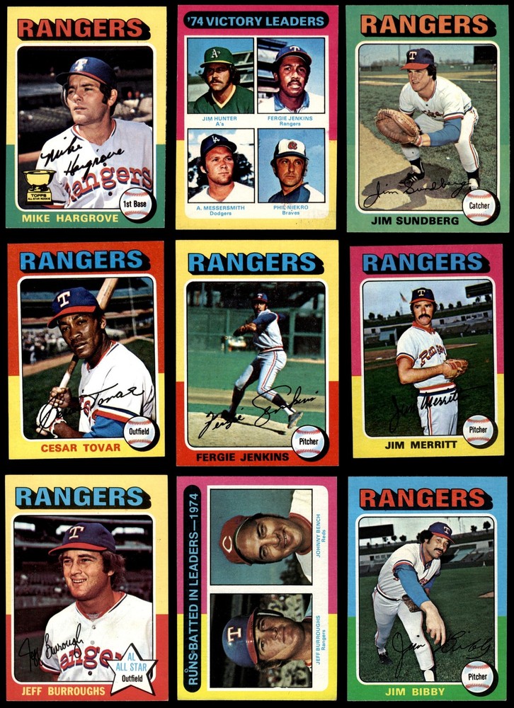 1975 Topps MINI Texas Rangers Near Team Set 7 - NM 6839680 (27 / 28 cards)