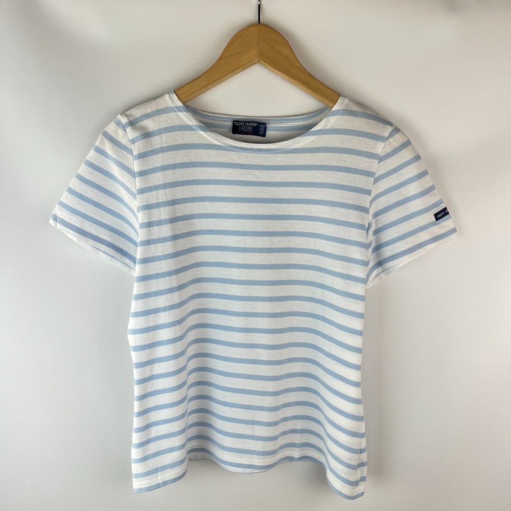 Saint James Women's Striped Breton T-Shirt Short Sleeve Nautical Size S