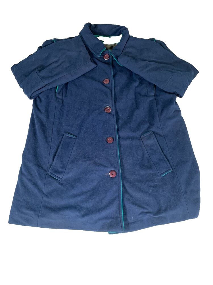 Kashmiracle Wellington Navy Blue Peacoat Jacket with Turquoise Lining #4618