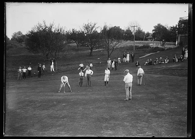 1920s Golfers Putting Green Golf Course Spectators Vintage Photo Print