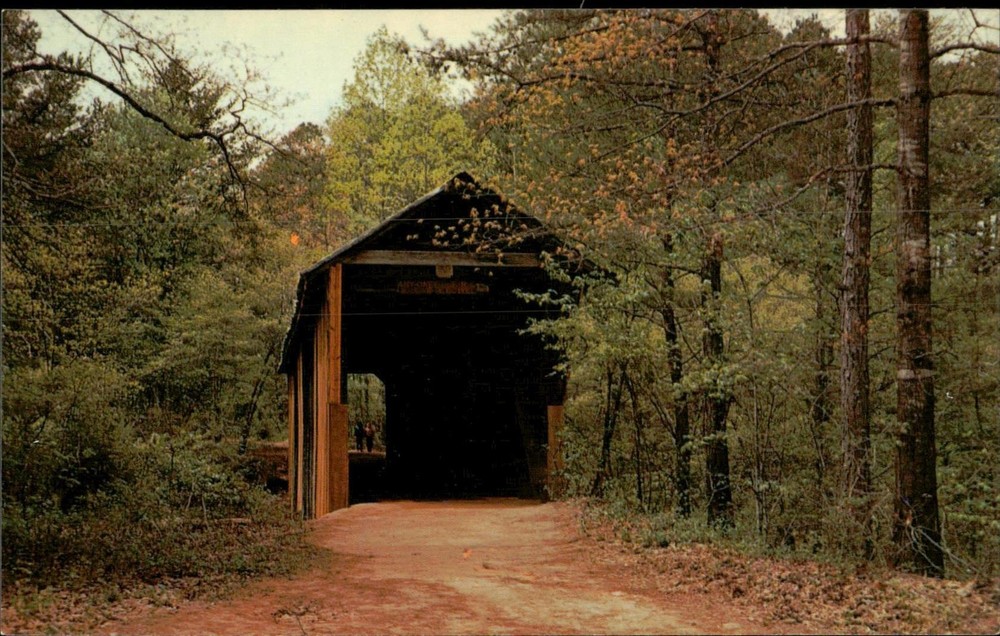 Bunker Hill Covered Bridge Postcard Connor Park Catawba County Dexter Press