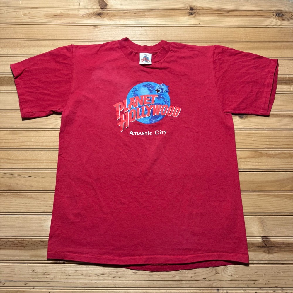 Vintage 90s Planet Hollywood Atlantic City Souvenir T-Shirt USA Made Size Large