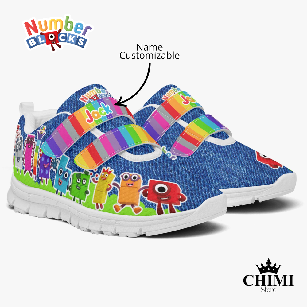 カスタムユニークなナンバーブロックキッズ軽量フックとLoo、名前付き。 (オプション)