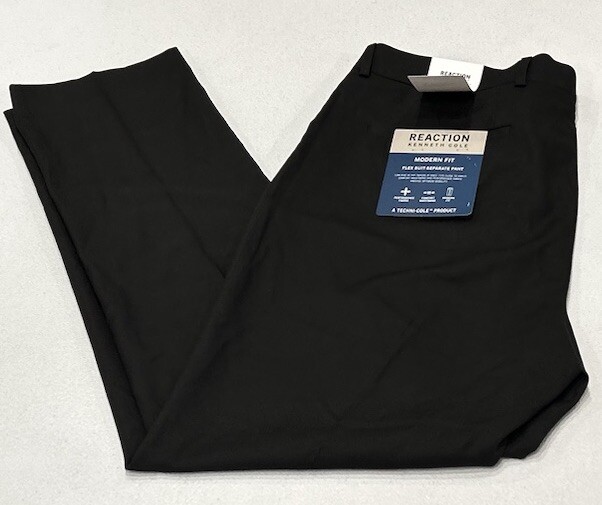 Kenneth Cole Reaction Men's Techni-Cole Modern-Fit Pants, Black, Size 36X30