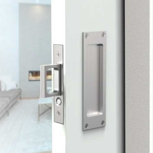 Accurate Chrome Plated Pocket Door Pull with 2 Handles 2000-US14 Non-Locking-image