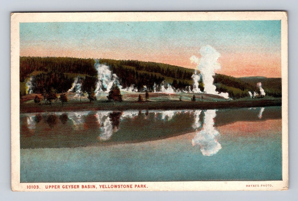 Yellowstone National Park, Geyser Basin, Series #10103 Vintage c1925 Postcard