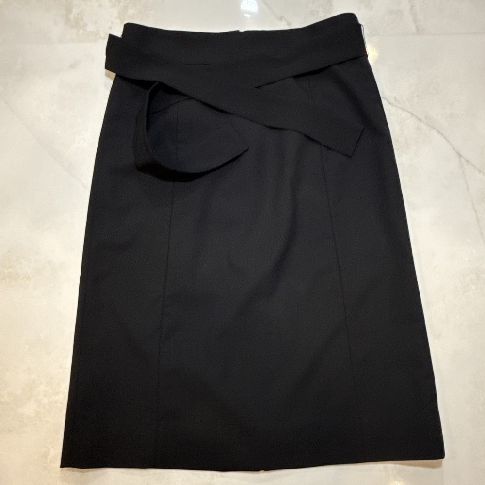 J.Crew Women Wool Blend Tie Waist Pencil Skirt Gray Size 4 25” Length