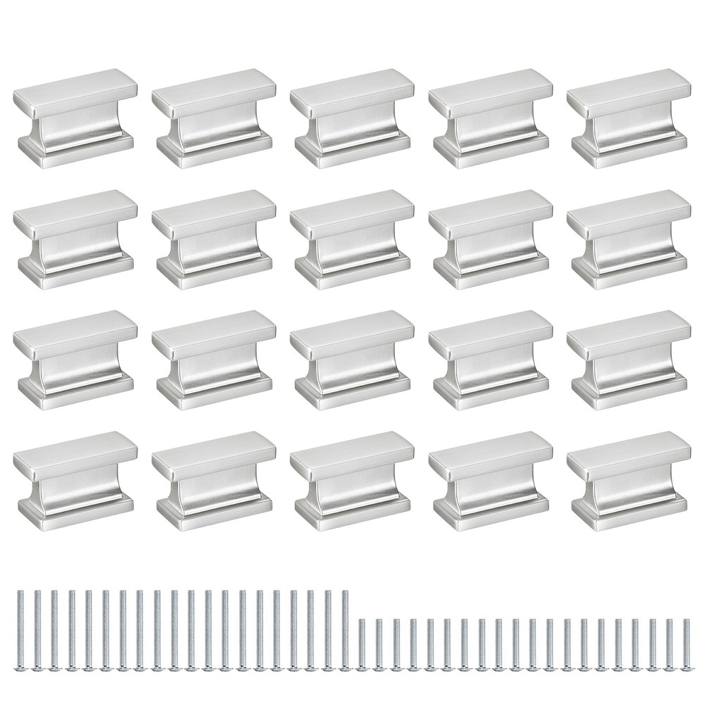 20 Pack Square Cabinet Knobs, Silver Dresser Knobs Kitchen Cabinet Pulls