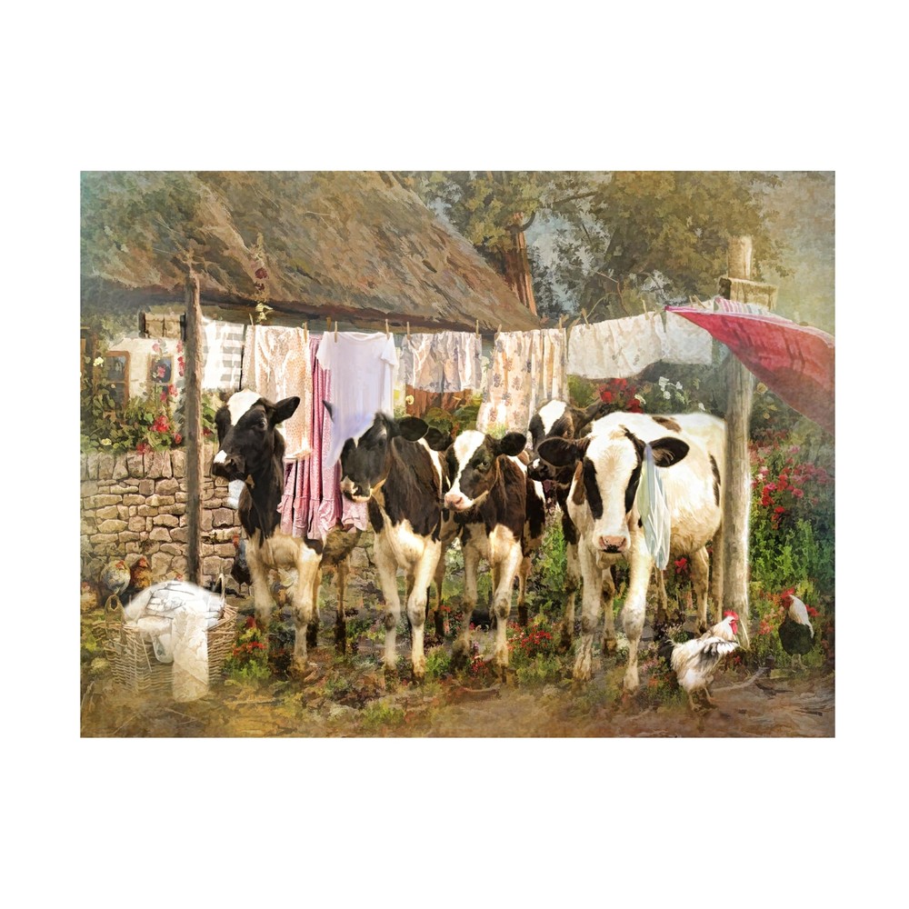 Canvas Wall Art - Trudi Simmonds 'Wash Day Chaos' Wall Art for Living Room, B...