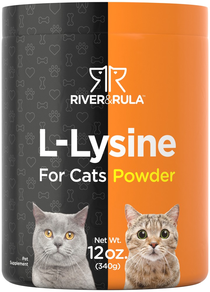L-Lysine Powder for Cats 500mg Vegan Supplement 12 oz by River & Rula