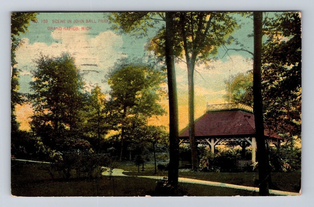 Grand Rapids MI-Michigan, Scene In John Ball Park, Vintage c1912 Postcard