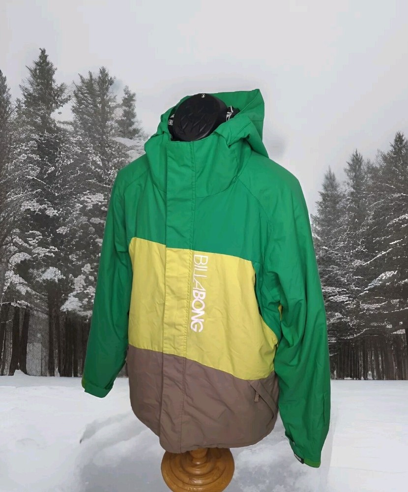 Billabong Bolt 8K Colorblock Ski Snowboard Hooded Jacket Winter Coat for Men Size Large  